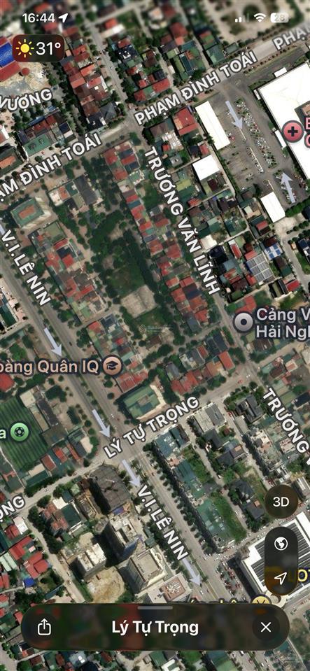 Bán 129,5m2 đất mặt đường lý tự trọng  nghi phú