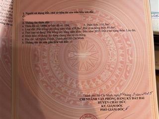 Bán gấp 10mx54m=539m2 (80m2 tc), giá 1.28 tỷ, tp.hồ chí minh (x.nghĩa thành), đường nhựa, full hồng