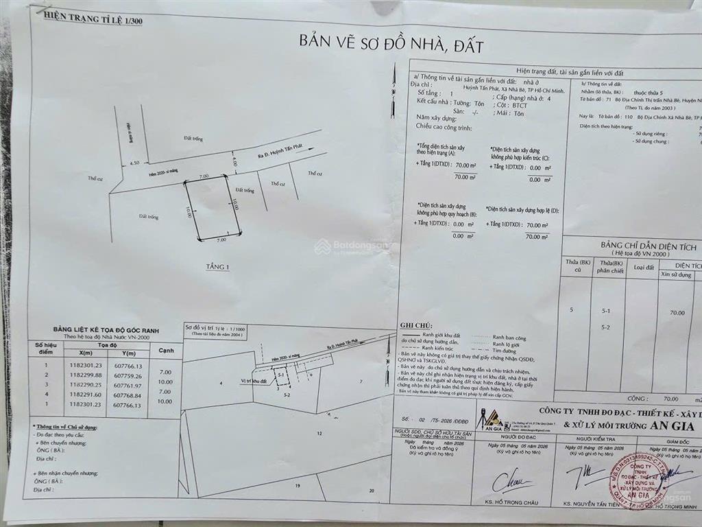 Bán nhà, 2 tầng, gần huỳnh tấn phát, gần phạm hữu lầu, nhà bè 70m2, giá 1,05 tỷ.