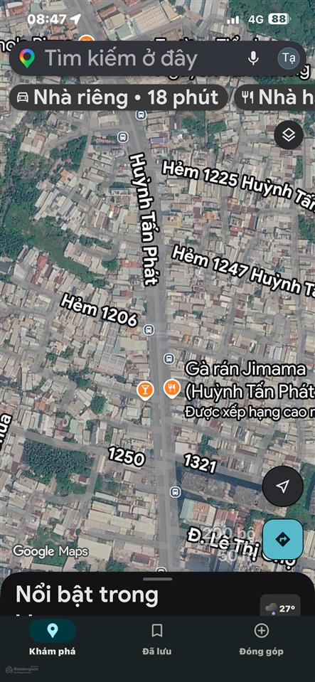 Bán nhà, mặt tiền đường huỳnh tấn phát, quận 7, dt 400m2, ngang 16m x 30m, giá bán  65 tỷ.