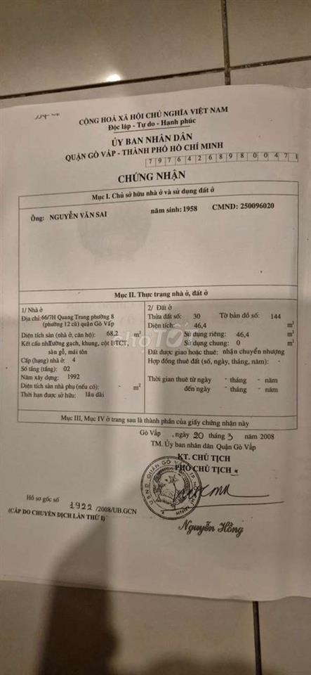 cần bán nhà đường số 14, phường 8 gò vấp