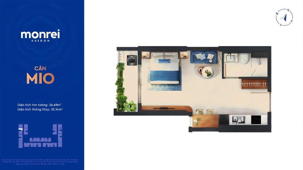 Quỹ căn Stu-2PN-3PN Monrei Sài Gòn - Trả 235 Triệu (15%) HTLS 0% ân hạn nợ gốc 5 năm