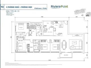Bán căn hộ the riviera point 189m, lầu cao,sổ hồng, giá tốt, chỉ nhỉnh 15ty 