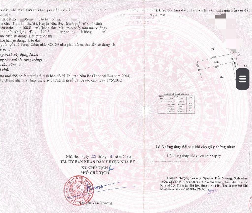 Bán lô đất hẻm 1942 huỳnh tấn phát, 5x20, sổ hồng, xây dựng ngay, giá nhỉnh 5tỷ thương lượng