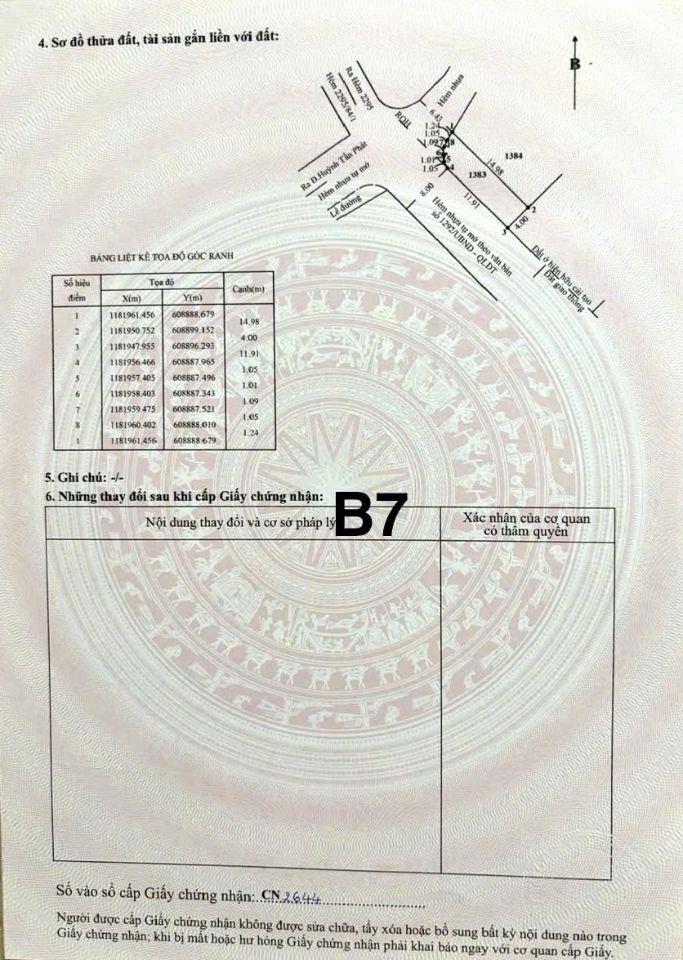 Bán đất sổ riêng lô góc khu dân cư sài gòn mới 4x16, giá 4ty6 TL  