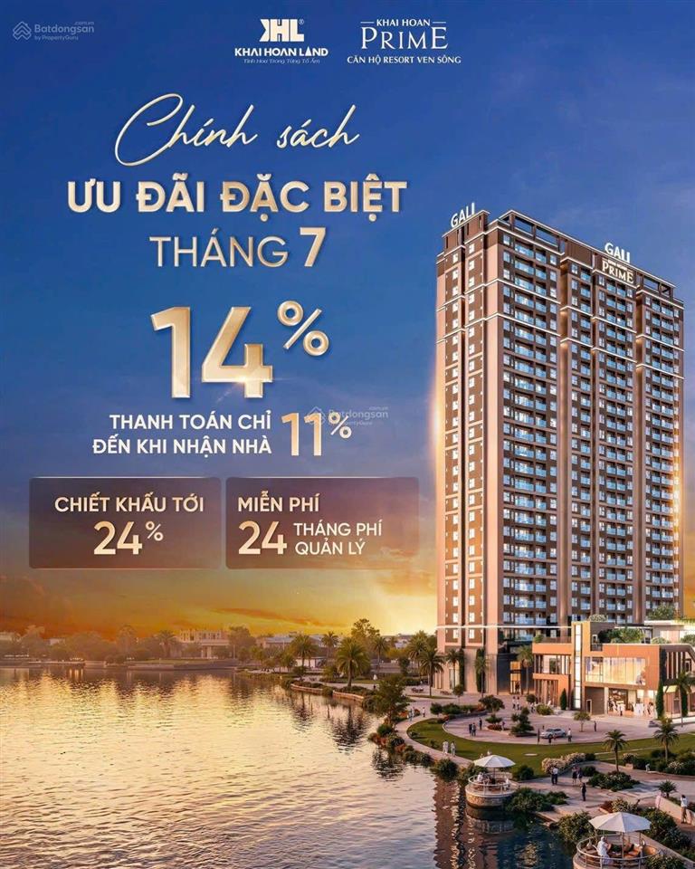 Bán căn hộ khải hoàn prime 47m, 1pn+, 1wc chỉ cần thanh toán 11% đến Khi nhận nhà.