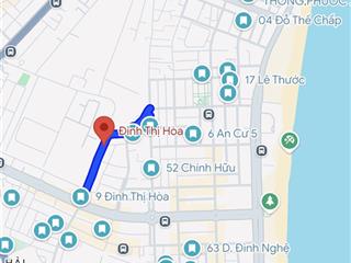 Lô đất mặt tiền đinh thị hòa, phù hợp xây dựng khách sạn, tòa căn hộ, cách biển chỉ 300m