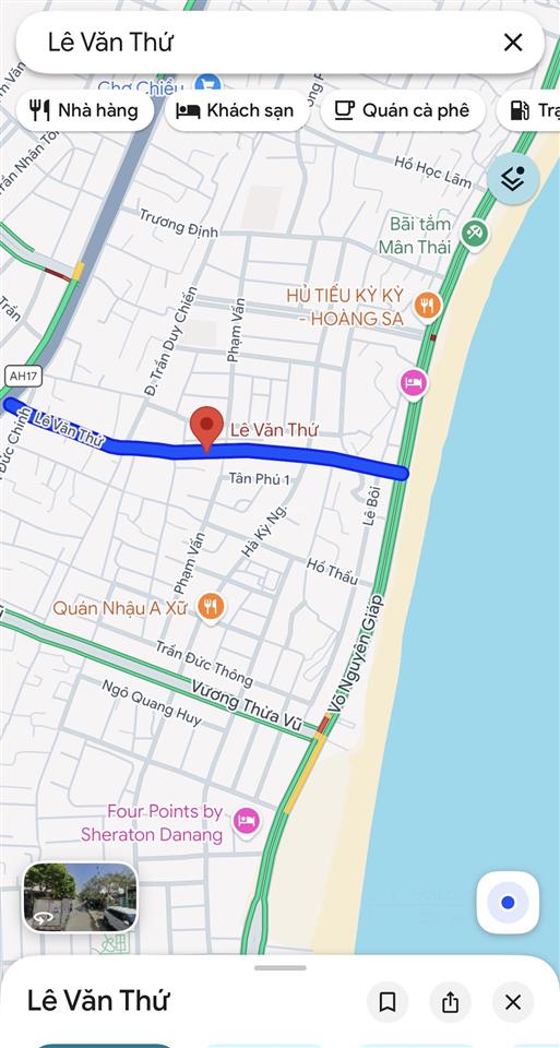 Bán lô đất cách biển chỉ 150mmặt tiền đường 6mlê văn thứ100m2ngang 5m