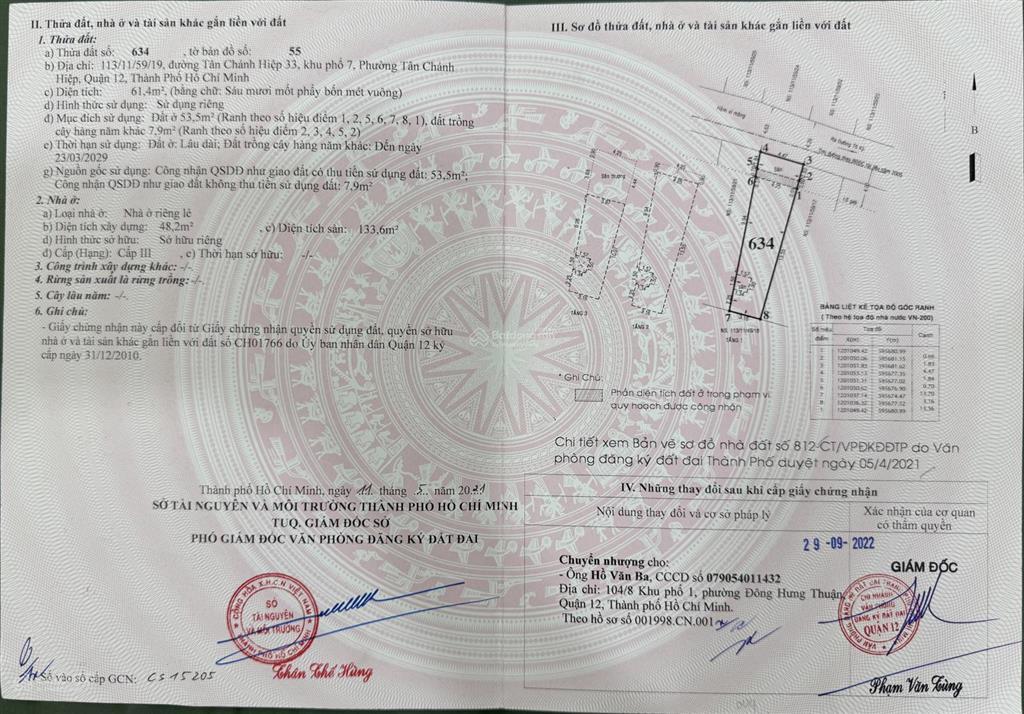 Nhà chính chủ  đường đông bắc  phường tân chánh hiệp  quận 12