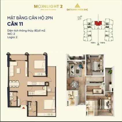 Vào tên trực tiếp hđmb em bán căn 2pn+1  dt 80m2 toà moonlight 2 kđt an lạc green symphony