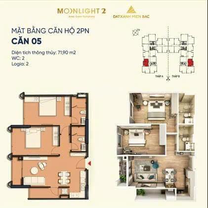 Bán căn 2pn 72m2 giá chỉ 4,6 tỷ tầng trung view trực diện công viên hòa ca, ký trực tiếp cđt