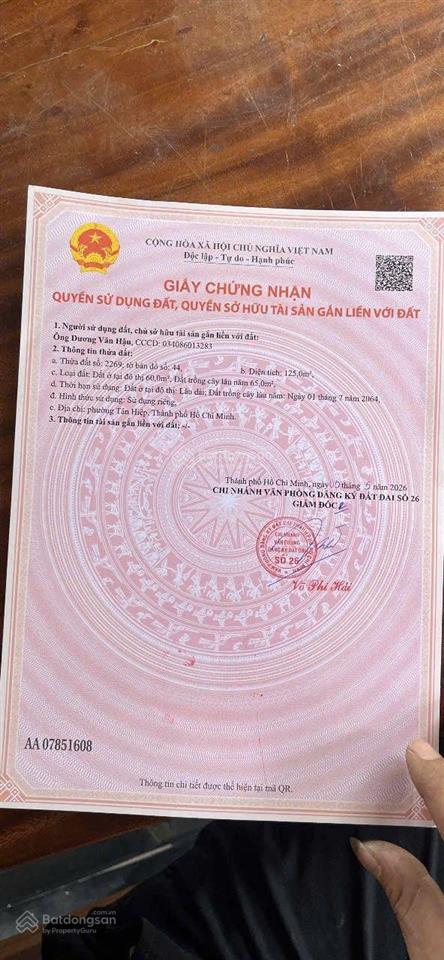 Bán đất mặt tiền đường nhựa khánh bình 02 vị trí đẹp, tiềm năng kinh doanh cao 2ty500