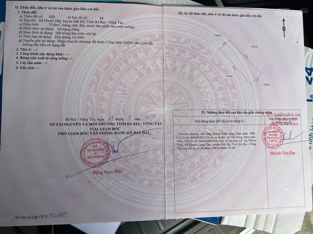 Bán lô đất độc bản nghỉ dưỡng cao cấp tại ven biển phước hải, tphcm