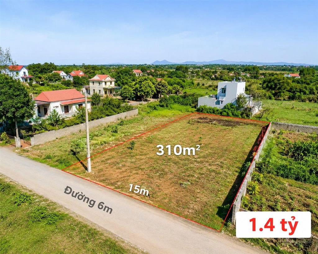 Đất hòa lạc 310m2. giá 1.4 tỷ. dân cư đông đúc. giao thông thuận tiện