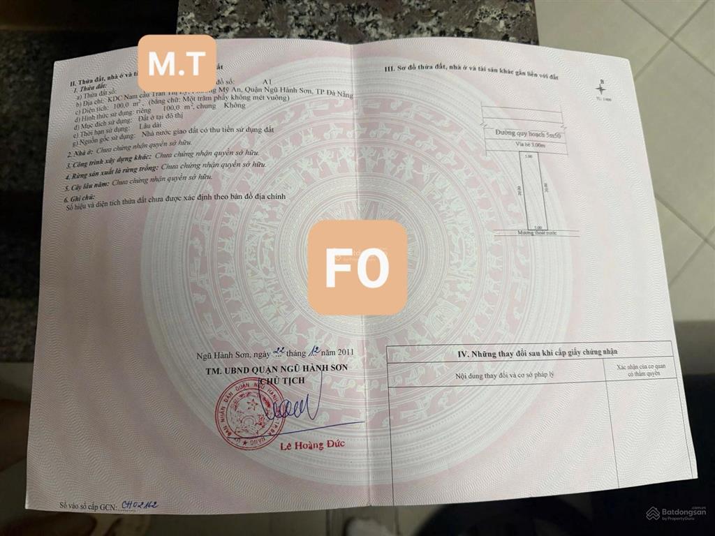 Bán đất mặt tiền mỹ an 21 vị trí đẹp, đầu tư tốt giá rẻ khu vực pháo hoa  10,8 tỷ chính chủ
