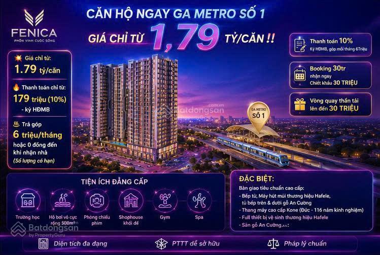 Thanh toán chỉ 6 triệu/tháng sở hữu căn hộ ngay ga metro thuộc tp.hcm