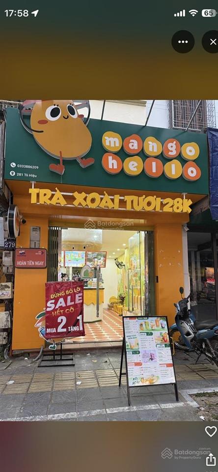 Cho thuê cửa hàng 281 tô hiệu, cầu giấy, diện tích 22m2, mặt tiền cửa hàng 3,6m
