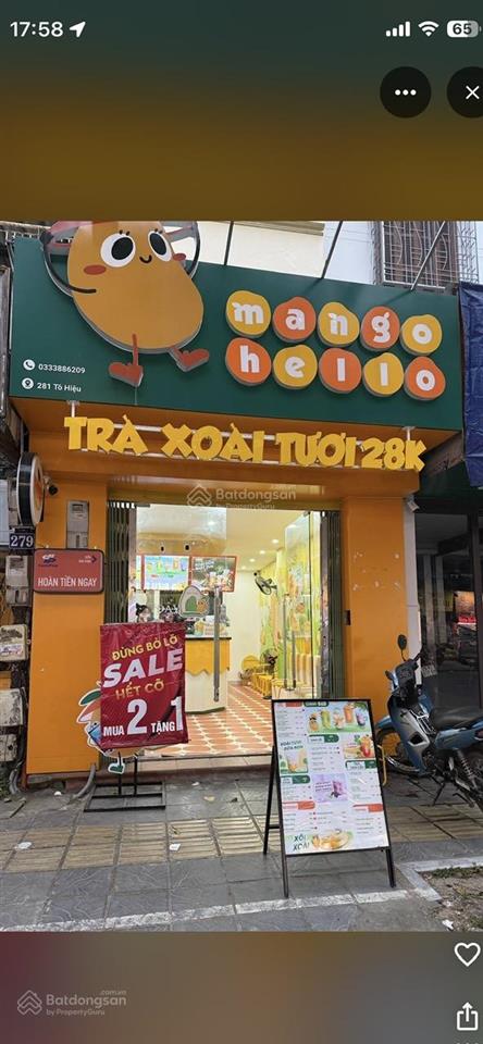 Cho thuê cửa hàng 281 tô hiệu, cầu giấy, diện tích 22m2, mặt tiền cửa hàng 3,6m