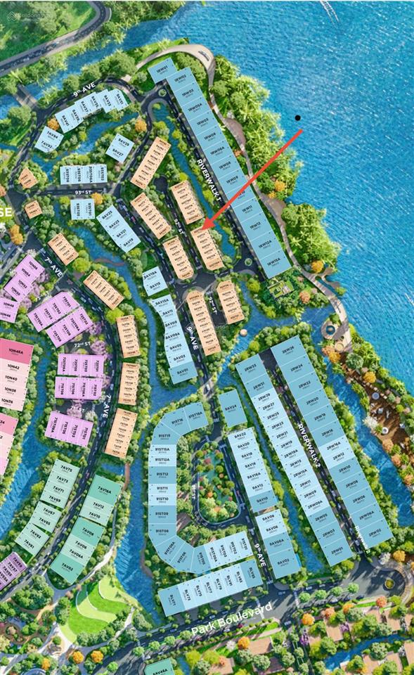 Bán nhà phố căn góc view sông giá tốt phân khu