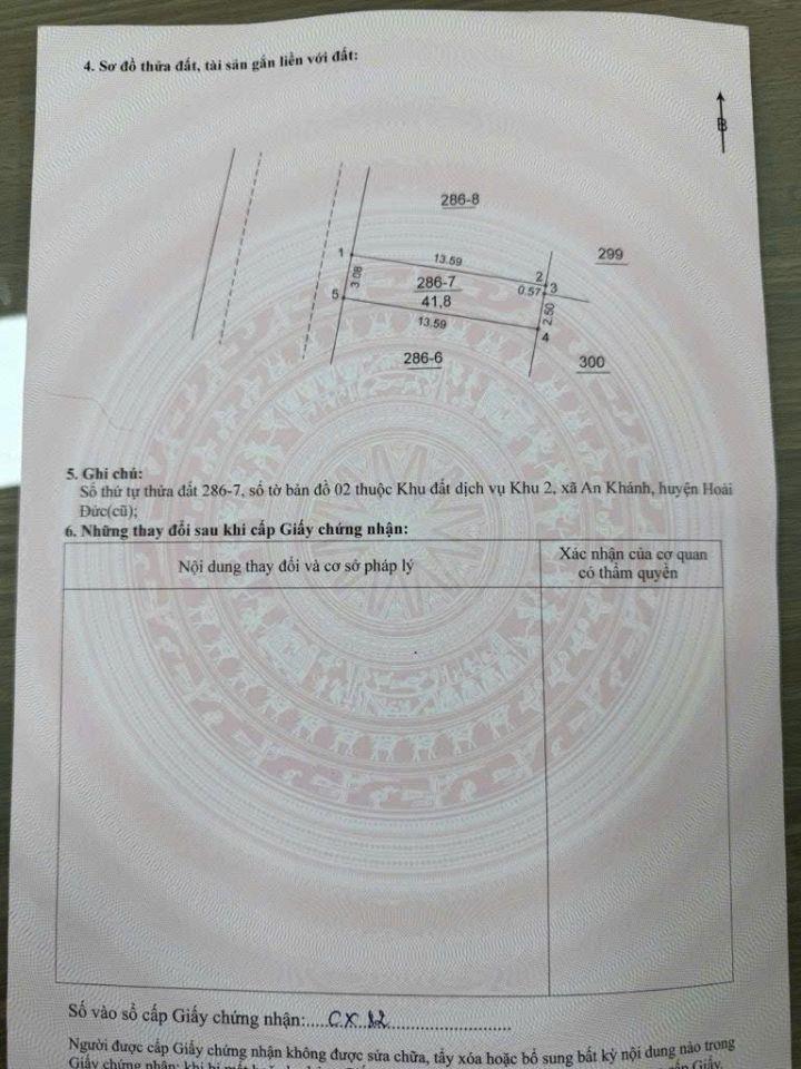 Bán gấp đất dịch vụ Yên Lũng, An Khánh, DT 42m2, gần sân bóng, giá chỉ 7.15 tỷ