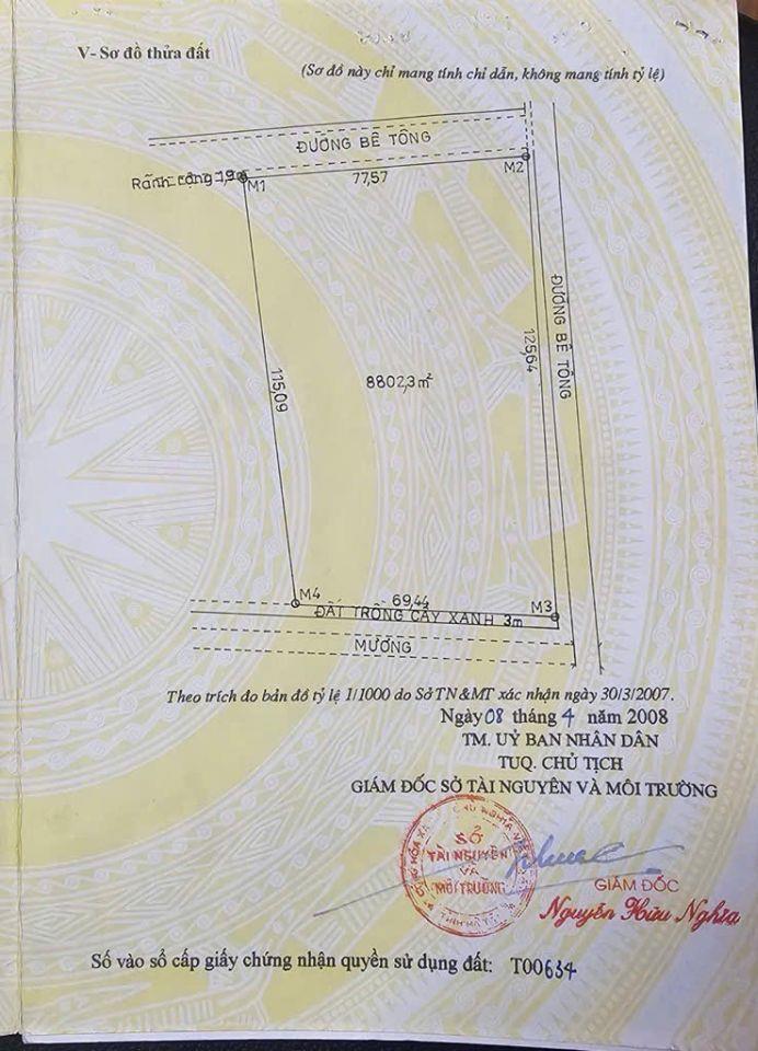 Bán đất KCN Trường An, DT 8802m2, MT 78m, giá nhỉnh 300 tỷ