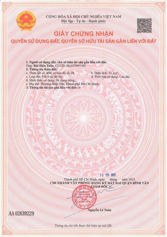 Bán đất ngay chợ bình thành đường nguyễn thị tú 4.6x11.6 giá 3.6 tỷ