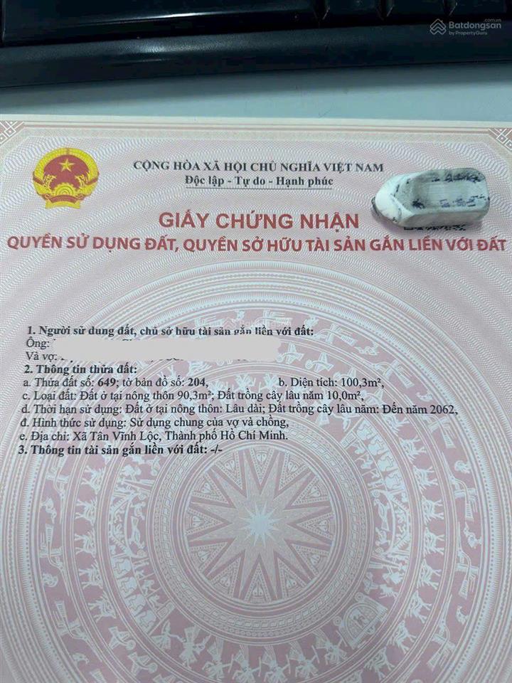 Đất 5x22 thổ cư 100m2, phạm văn hai, bình chánh, giá 2.2 tỷ