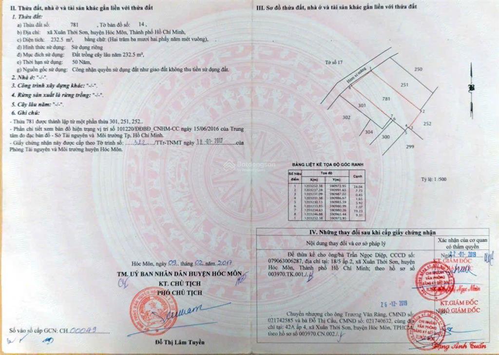 Bán đất 10x24 có 200m2 thổ cư, gần ngã tư nguyễn văn bứa, hóc môn