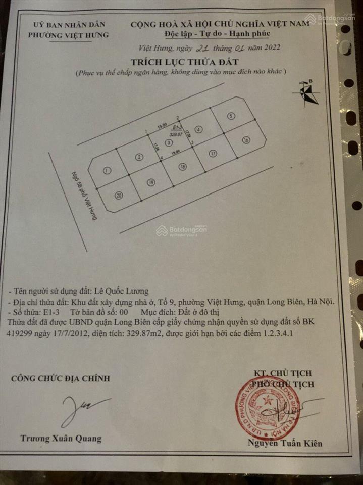 Đất đấu giá 170tr/1m kim quan thượng, việt hưng, 320 m2, tốt hot