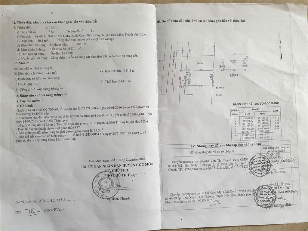 Bán gấp nhà 91m2, 4,79 tỷ có gara oto, sổ đỏ, xuân thới đông, hóc môn