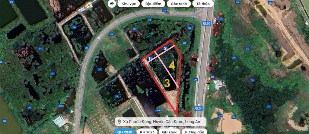 Chính chủ cần bán gấp lô đất 1856m2, sát quốc lộ 50, cầu mỹ lợi, phước đông, h. cần đước long an