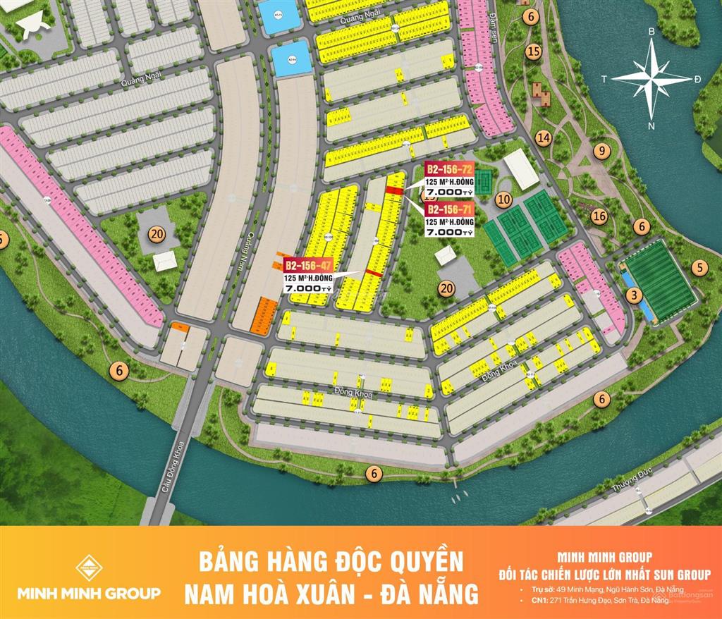 Cặp đất siêu đẹp 220m2 kđt hoà xuân  giá siêu đầu tư, sinh lời nhanh, pháp lý đầy đủ