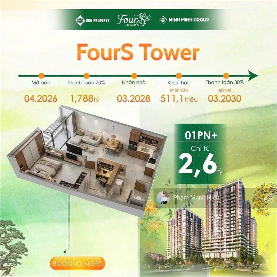 Căn ngoại giao tòa f1 fours tower sân vườn siêu đẹp tầng cao view biển, view pháo hoa