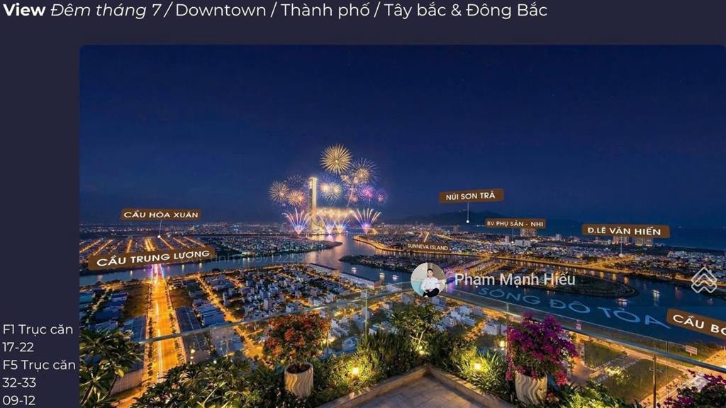 Căn ngoại giao tòa f1 fours tower sân vườn siêu đẹp tầng cao view biển, view pháo hoa