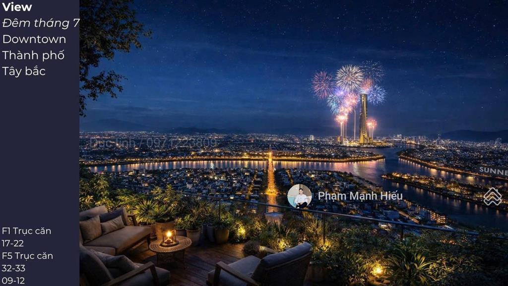 Căn ngoại giao tòa f1 fours tower sân vườn siêu đẹp tầng cao view biển, view pháo hoa
