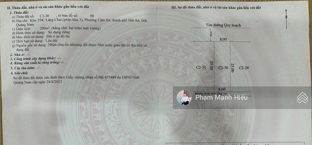 Siêu phẩm đất biển hội an mặt tiền 8m, sát sông, cạnh biển an bàng