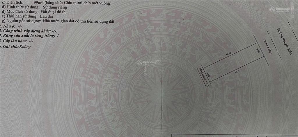 Chính chủ bán 99m2 đất sổ đỏ biển sơn thủy  nguyễn xiển