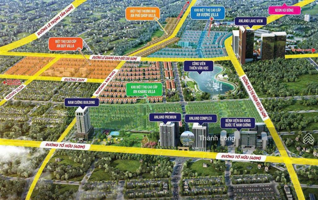 Chính chủ bán nhanh căn góc bt an vượng villa 230m2, mt 26m  đường đôi 28m, sát hồ tvh. giá 45 tỷ