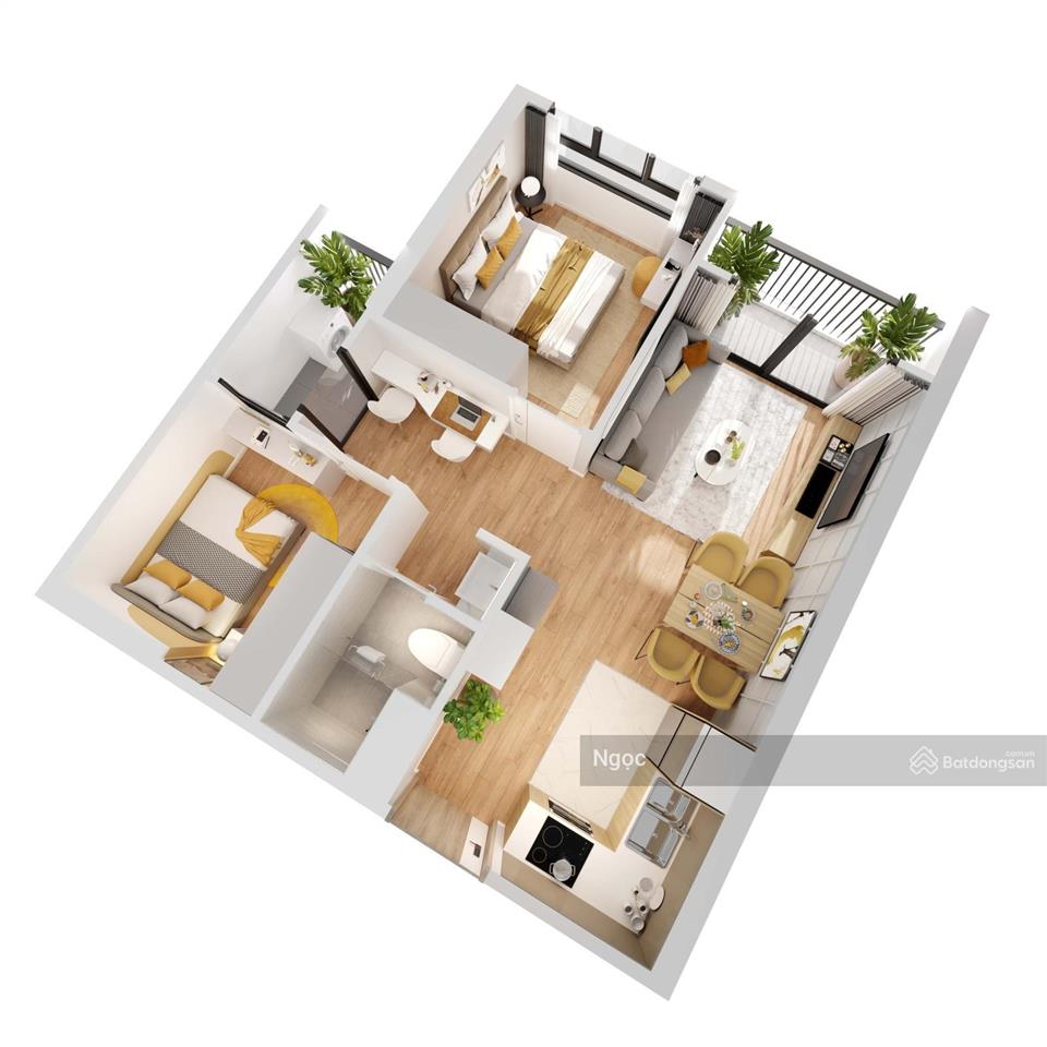 Bank siết nợ! bán gấp căn 2pn1wc 54m2  giá đáy chu kỳ 3,540 tỷ bao phí  view bể bơi  sổ cất két