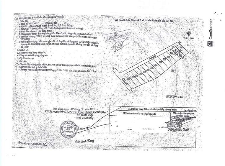Qsdđ thửa đất số 402, tờ bản đồ số 26, địa chỉ xã lộc quảng, huyện bảo lâm, tỉnh lâm đồng