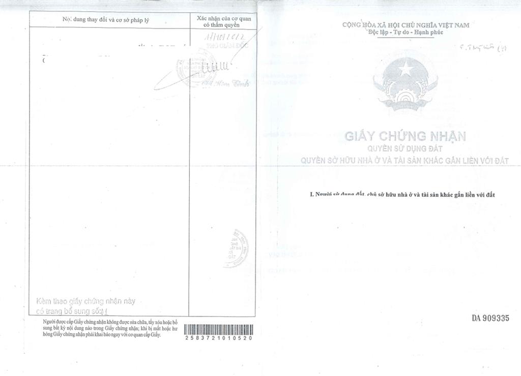 Bán qsdđ thửa đất số 373, tờ bản đồ số 17, p.chánh phú hòa, tx.bến cát, t.bình dương