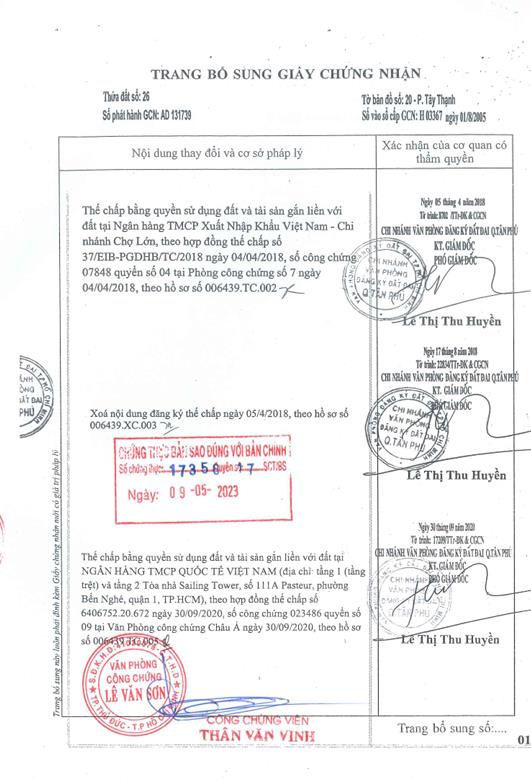 Bán qsdđ và tài sản gắn liền với đất tại 13 đường d10, tây thạnh, q. tân phú, tp.hcm