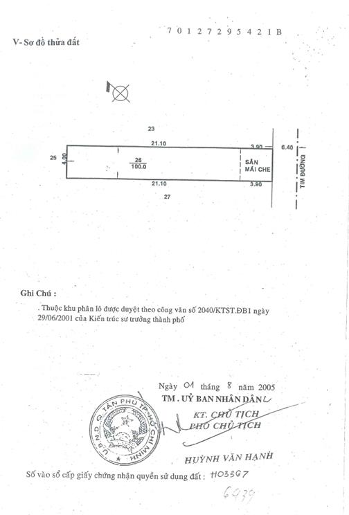 Bán qsdđ và tài sản gắn liền với đất tại 13 đường d10, tây thạnh, q. tân phú, tp.hcm