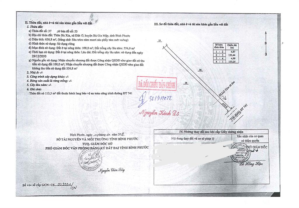 Thửa đất số 37, tờ bản đồ số 53 tại thôn bù xia, xã đăk ơ, h. bù gia mập, tỉnh bình phước