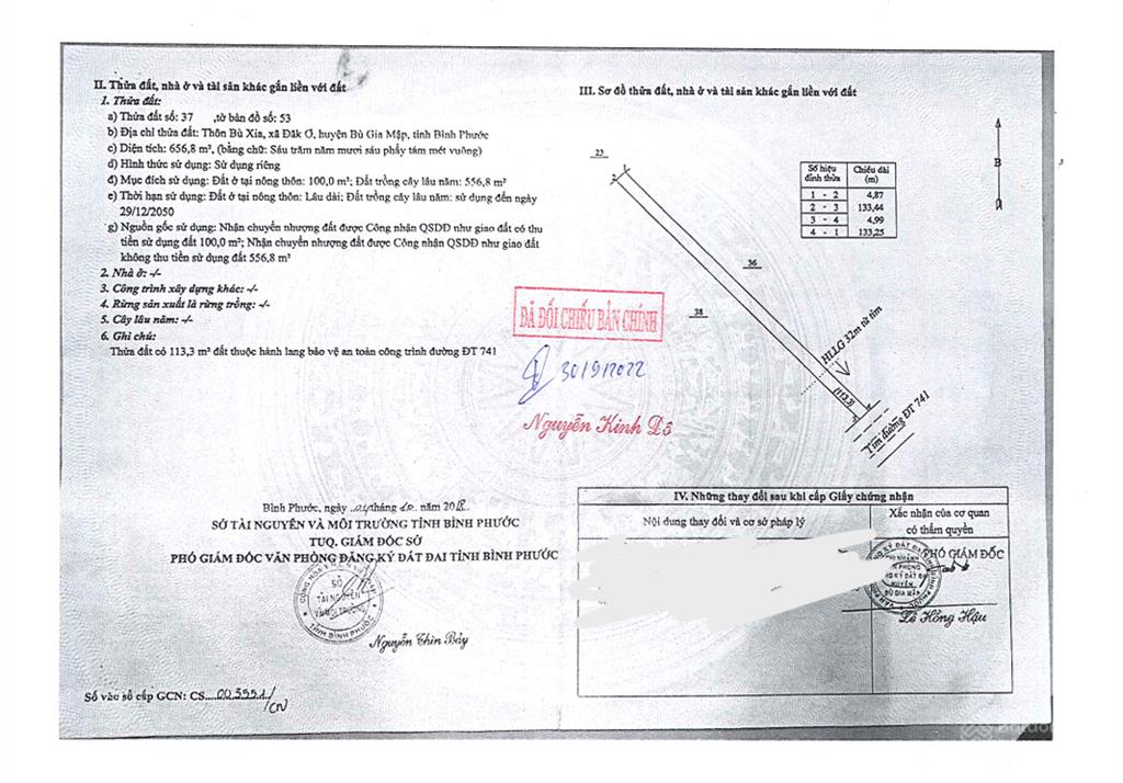 Thửa đất số 37, tờ bản đồ số 53 tại thôn bù xia, xã đăk ơ, h. bù gia mập, tỉnh bình phước