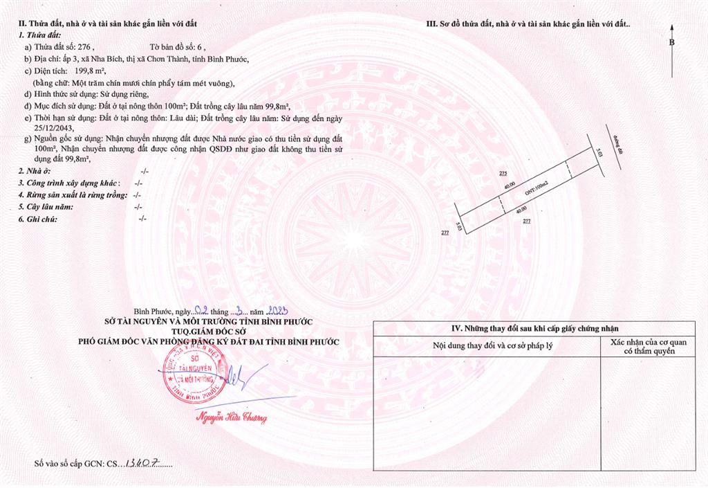 Qsdđ 276, tbđ 6, ấp 3 xã nha bích, tx.chơn thành, t. bình phước (nay là xã nha bích, tp.đồng nai)