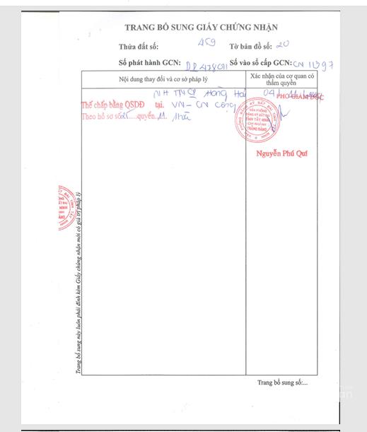 Qsdđ 459, tờ bản đồ số 20, tx.trảng bàng, t.tây ninh (nay là p.gò dầu, t.tây ninh)