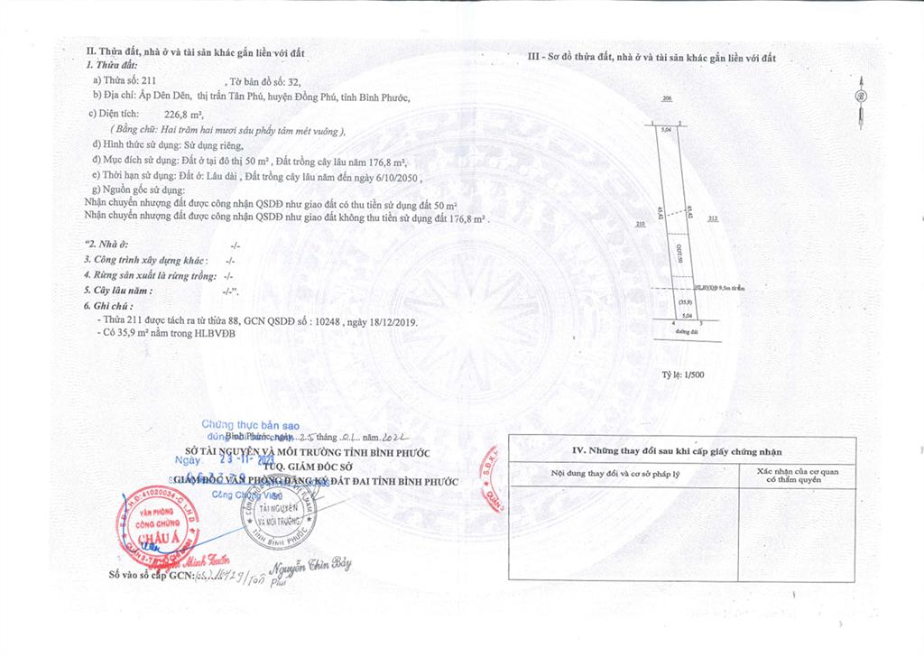 Bán qsdđ và tài sản gắn liền với đất thuộc thửa 211, tờ bản đồ 32, địa chỉ p.đồng phú, tp.đồng nai