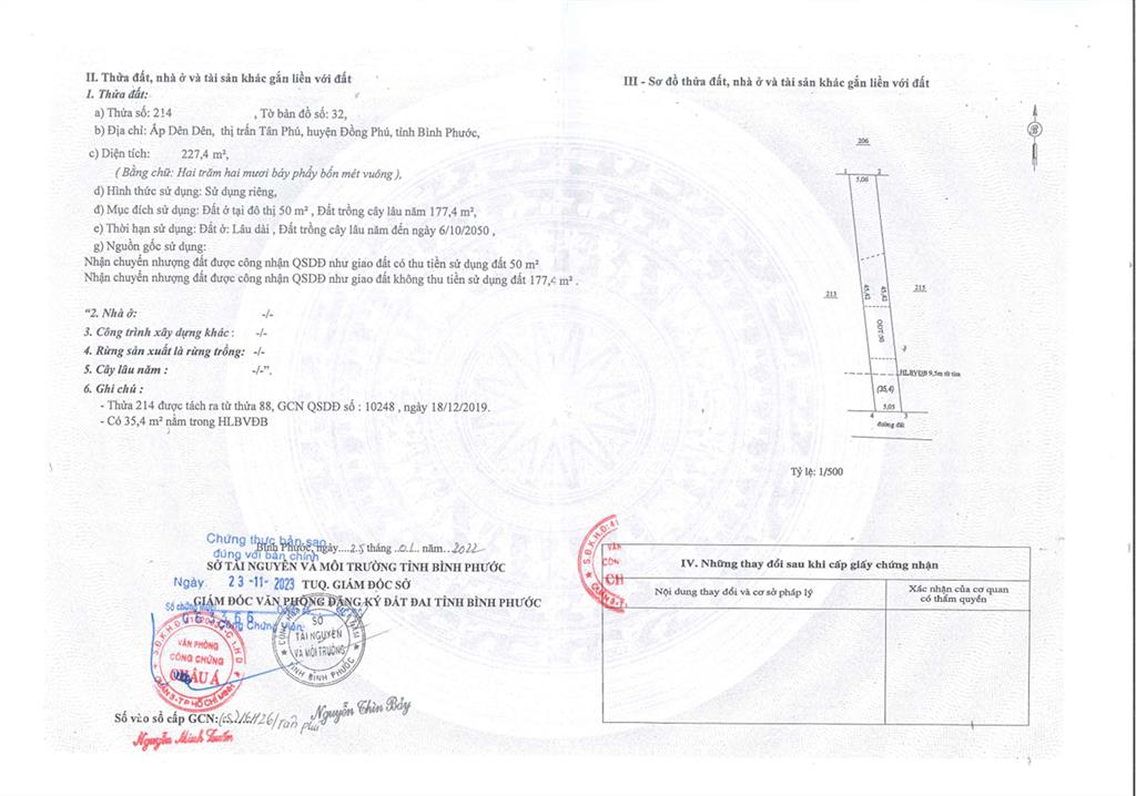 Bán qsdđ và ts gắn liền với đất thuộc thửa 214, tờ bản đồ 32, địa chỉ p. đồng phú, tp. đồng nai