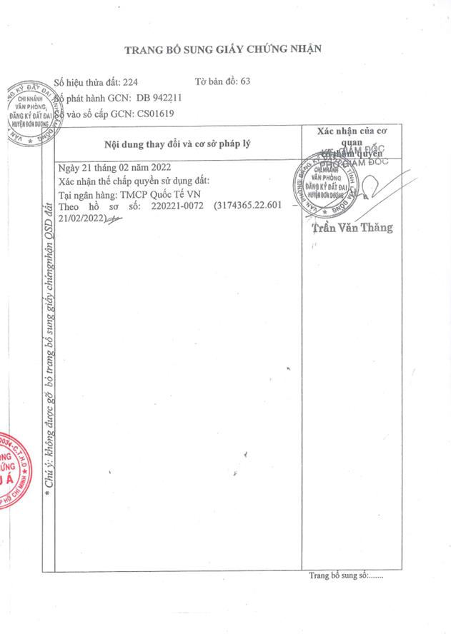 Bán qsdd và tài sản gắn liền với đất tại thửa đất số 224, tờ bản đồ số 63, x.đơn dương, t.lâm đồng